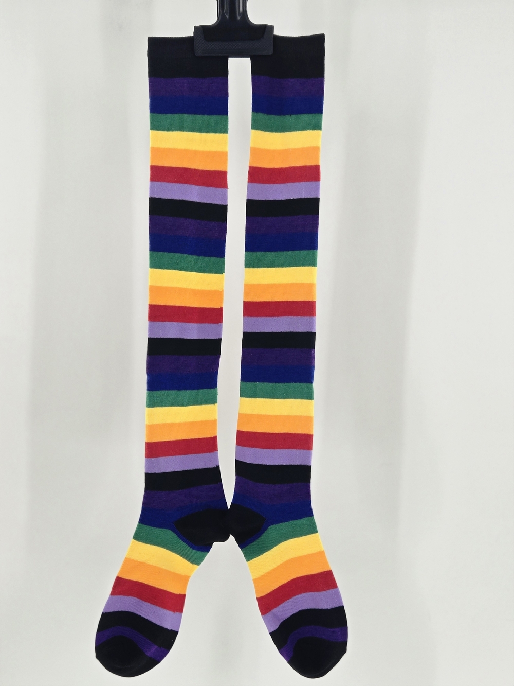 NEW! 🌈 🧦 PRIDE & SOLIDARITY Rainbow Striped HIGH SOCKS CUTE BOLD UNISEX FUN OS - Picture 9 of 12